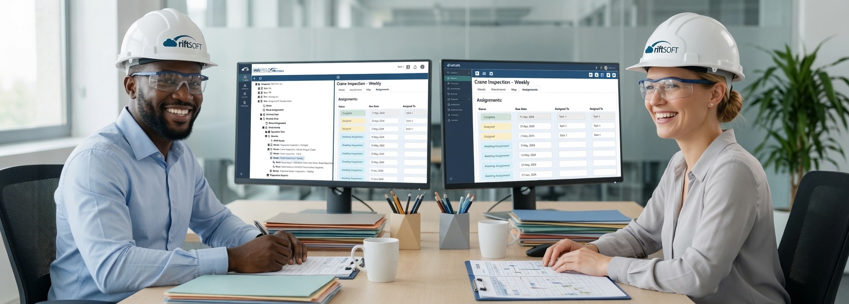 Maintenance planners using RiftSoft to control work procedure planning